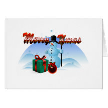 Bonhomme de neige de Noël Cartes De Vœux
