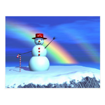 Bonhomme de neige de Noël Cartes Postales
