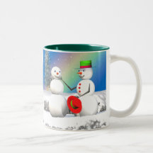 Bonhomme de neige de Noël faisant un ami Tasse À Café