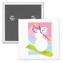 Bonhomme de neige de ski pin's avec agrafe