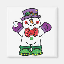 bonhomme de neige heureux idiot magnets pour réfrigérateur