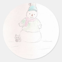 Bonhomme de neige isolé autocollants