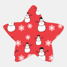 Bonhomme de neige mignon autocollants en étoile