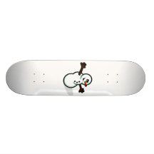 Bonhomme de neige mignon de vecteur - couleur plateau de skate