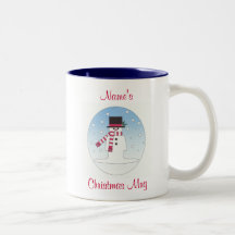 bonhomme de neige personnalisé mugs à café