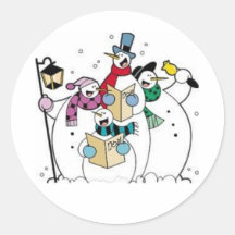 Bonhommes de neige chanteurs autocollant