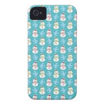 bonhommes de neige mignons et conception d'hiver d coque iPhone 4 Case-Mate