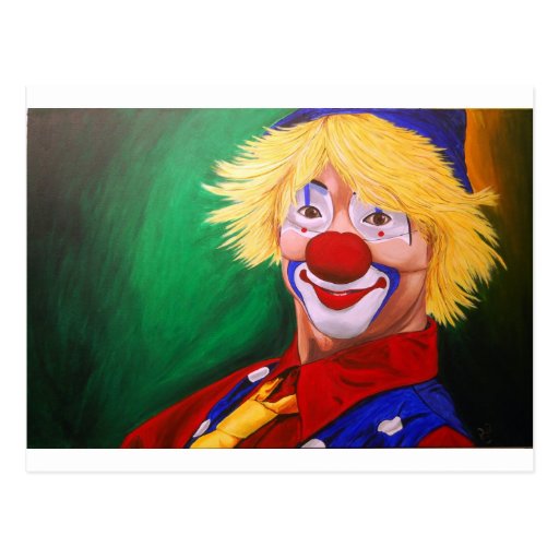Bonjour clown carte postale