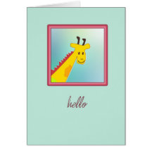 bonjour girafe carte de vœux