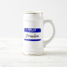 Bonjour mon nom est Braedon (bleu) Tasse À Café