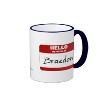 Bonjour mon nom est Braedon (rouge) Mugs À Café