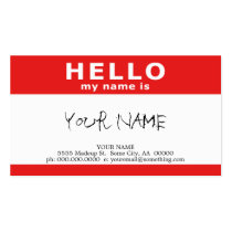 bonjour mon nom est : rouge cartes de visite