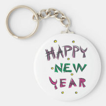 Bonne année dans des couleurs de sucrerie porte-clef
