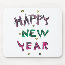 Bonne année dans des couleurs de sucrerie tapis de souris