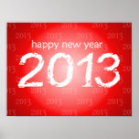 Bonne année rouge affiche