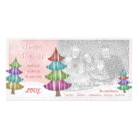 Bonnes fêtes arbres lunatiques de Noël de famille Photocartes Personnalisées