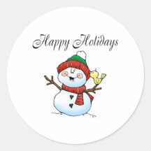 Bonnes fêtes (bonhomme de neige Birdy) Adhésifs