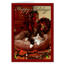 Bonnes fêtes, Noël, chat Cartes