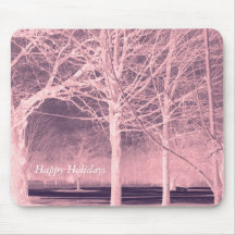 Bonnes fêtes paysage d'hiver tapis de souris