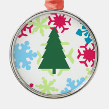 boom met sneeuwvlokken ornament
