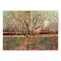 Boomgaard in de Bomen van de Pruim van de Bloesem  Wenskaarten