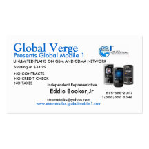 Bord global/cartes de visite Mobile1 globaux Modèle De Carte De Visite