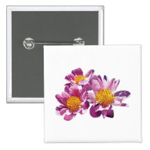 Bord - roze Pioenen Speld Button