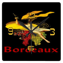 Bordeaux de domestique de vin horloges