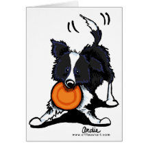 Border collie au jeu carte