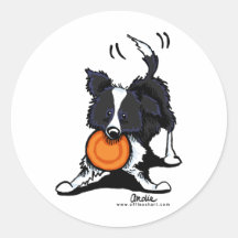 Border collie bij Spel Ronde Stickers