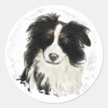 Border collie fait sur commande - collection de ch autocollants