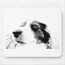 Border collie tapis de souris