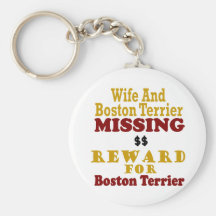 Boston Terrier et récompense absente d'épouse pour Porte-clés