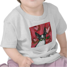 Boston Terrier Valentine s'est levé T-shirt