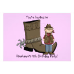 Bottes de cow-girl et dents - célébration de fille invitation personnalisable