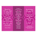 Boucle de rose de brochure de programme de mariage invitations personnalisées