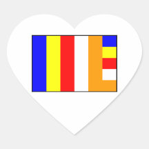 Bouddhisme - drapeau bouddhiste autocollant