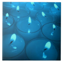 Bougies bleues de tuile carreau