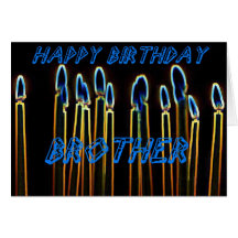 Bougies de joyeux anniversaire de carte de frère