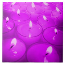 Bougies violettes de tuile carreaux en céramique