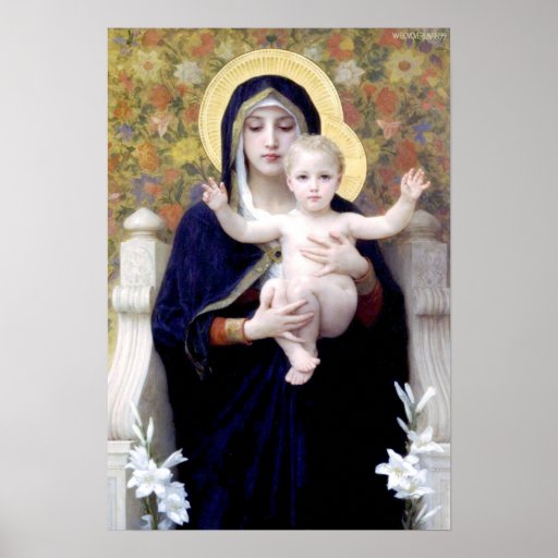 Bouguereau - Au Lys van La Vierge Posters