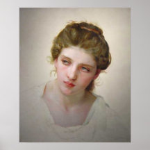 Bouguereau - Étude de Tête De Femme Blonde de Face Poster