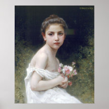 Bouguereau - petit bouquet d'Au de Fille Affiche