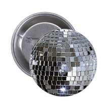 Boule argentée de disco badges avec agrafe