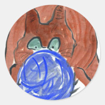 Boule de fil de Humogus et chaton de tigre Adhésif