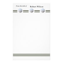 "Boule de golf en triple " Papier À Lettre Customisé