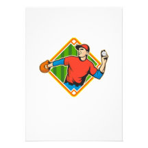 Boule de lancement de broc de joueur de baseball invitations personnalisées