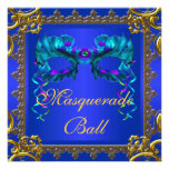 Boule de mascarade de masque de bleu de cobalt de  faire-parts