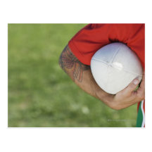Boule de rugby de transport d'homme carte postale