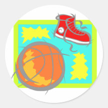 Boule et chaussures autocollant rond